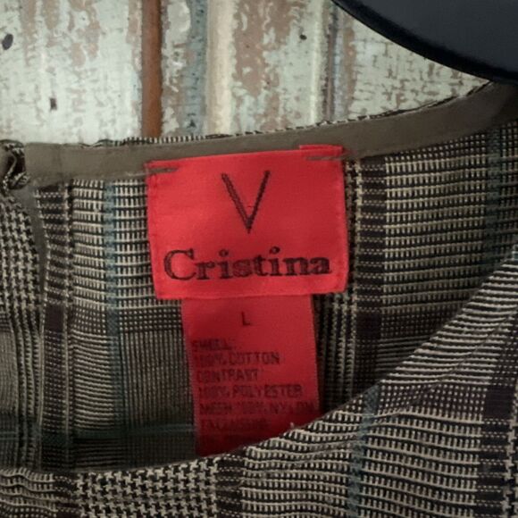 V Cristina Large Camouflage Sleeveless Blouse With Tulle/Netting - Picture 5 of 12